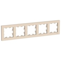 Рамка Schneider Electric Atlas Design ATN000205 пятиместная универсальная бежевая