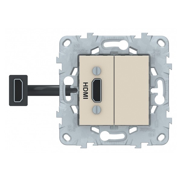 Розетка HDMI Schneider Electric Unica NEW NU543044 скрытая установка бежевая один модуль HDMI
