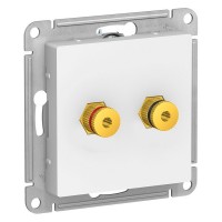 Розетка аудио Schneider Electric Atlas Design ATN000187 скрытая установка белая два модуля аудио