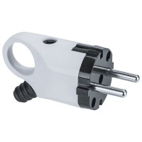 Вилка бытовая Navigator NCA-PL03 (613611) угловая с заземлением 16 А 220-250 В IP20 с кольцом белая