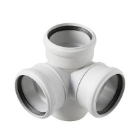 Крестовина Pro Aqua Stilte Plus d110х110х110 мм 87,5° пластиковая шумопоглощающая двухплоскостная для внутренней канализации