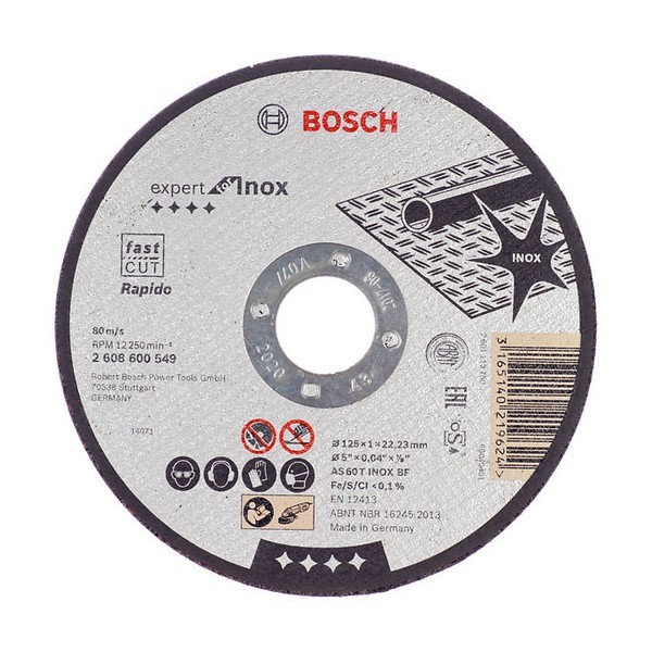 Круг отрезной по нержавеющей стали Bosch (2608600549) 125х22х1 мм