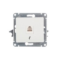 Розетка телефонная Schneider Electric Glossa GSL000181T скрытая установка белая один модуль RJ11 cat 3