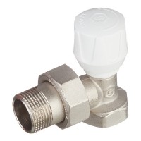 Клапан (вентиль) термостатический угловой Stout (SVR-2102-000020) 3/4 НР(ш) х 3/4 ВР(г) для радиатора никелерованный