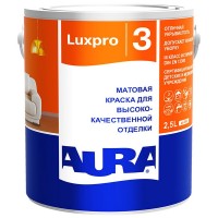 Краска водно-дисперсионная Aura LuxPro 3 влагостойкая белая основа А 2,5 л
