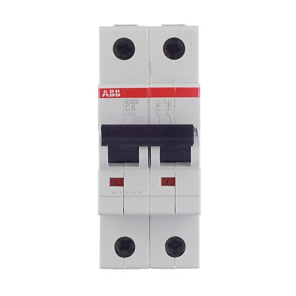 Автоматический выключатель ABB S202 (2CDS252001R0064) 2P 6А тип C 6 кА 400 В на DIN-рейку