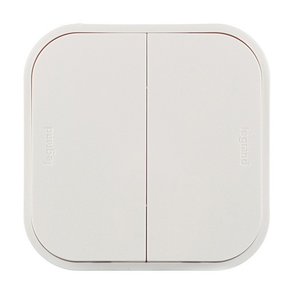 Выключатель Legrand Quteo 782202 двухклавишный открытая установка белый