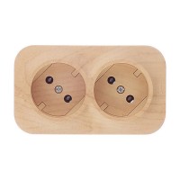Розетка Legrand Quteo 782272 двойная открытая установка дерево без заземления