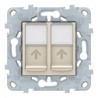 Розетка компьютерная Schneider Electric Unica NEW NU542044 скрытая установка бежевая модули RJ45 cat 5 и RJ45 cat 5е UTP