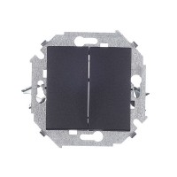 Переключатель Simon 15 1591397-038 двухклавишный на 2 направления скрытая установка графит