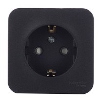 Розетка Schneider Electric Blanca BLNRA011116 открытая установка антрацит с заземлением со шторками