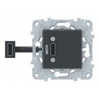 Розетка HDMI Schneider Electric Unica NEW NU543054 скрытая установка антрацит один модуль HDMI