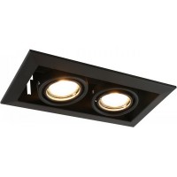 Светильник встраиваемый ARTE LAMP GU10 250х130 мм двойной поворотный 50 Вт 220 В прямоугольный IP20 черный