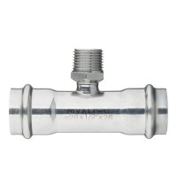 Тройник VALTEC (VTi.933.I.280428) 28 мм х 1/2 НР(ш) х 28 мм нержавеющая сталь