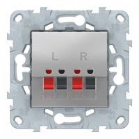 Розетка аудио Schneider Electric Unica NEW NU548630 скрытая установка алюминий два модуля аудио