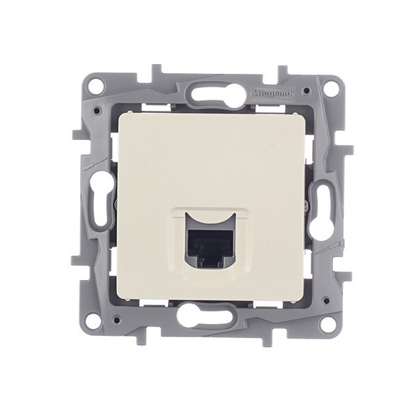 Розетка компьютерная Legrand Etika 672341 скрытая установка слоновая кость один модуль RJ45 cat 5