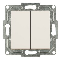 Выключатель GUNSAN Eqona 16401200-250103 двухклавишный скрытая установка бежевый IP20 с быстрозажимными клеммами