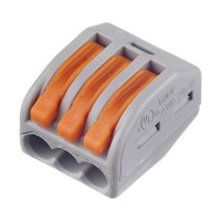 Клемма на 3 провода Wago 222-413 0,08-2,5 кв. мм с рычажком (5 шт.)