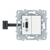Розетка HDMI Schneider Electric Unica NEW NU543018 скрытая установка белая один модуль HDMI
