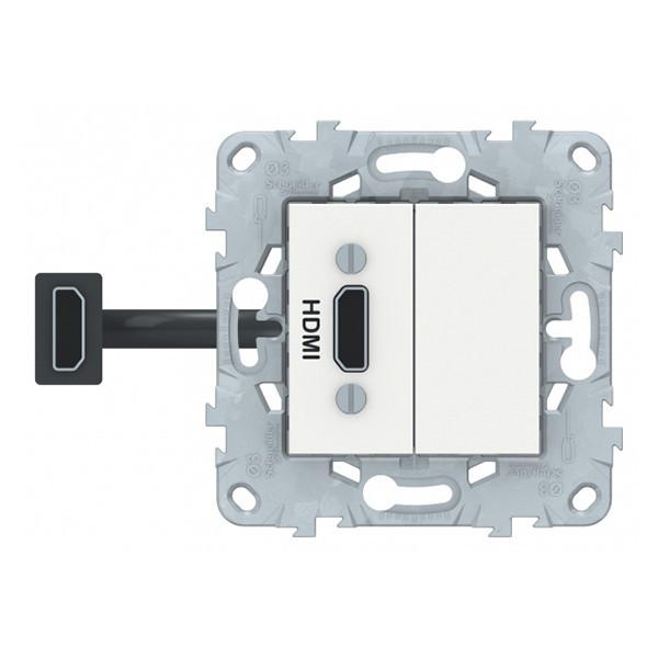 Розетка HDMI Schneider Electric Unica NEW NU543018 скрытая установка белая один модуль HDMI