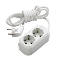 Удлинитель бытовой Makel (MGP113) с заземлением 3 м 16 А 250 В 2,2 кВт 2 розетки ПВС 3х1 мм2 IP20 белый