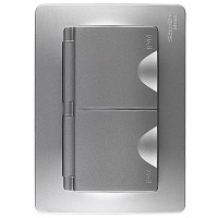 Розетка с рамкой Schneider Electric Blanca BLNRS441123 двойная скрытая установка алюминий с заземлением IP44 со шторками с крышкой влагозащищенная