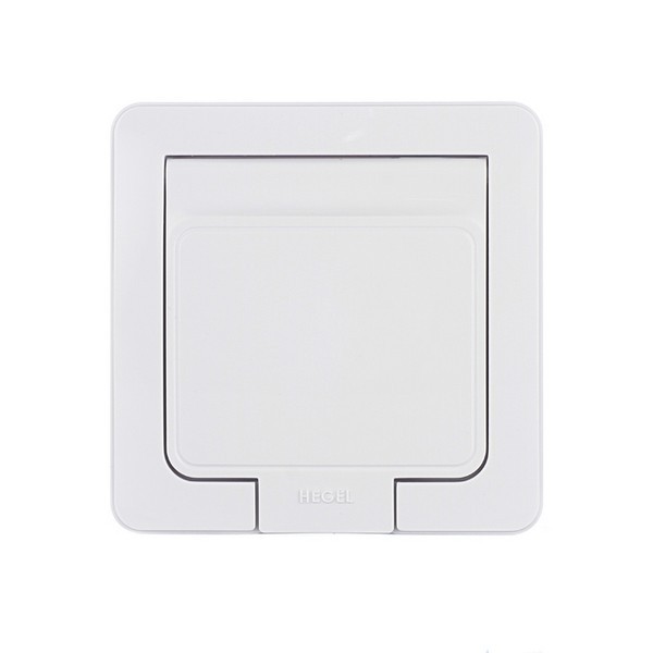 Розетка с рамкой HEGEL Master РС16-511 скрытая установка белая с заземлением IP44 с крышкой влагозащищенная