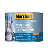 Грунт-эмаль по ржавчине Marshall Anticorr Aqua основа BС полуглянцевая 0,5 л