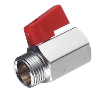 Кран шаровой латунный 1/2 ВР(г) х 1/2 НР(ш) мини прямой
