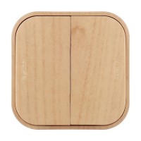 Выключатель Legrand Quteo 782262 двухклавишный открытая установка дерево