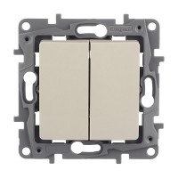 Выключатель Legrand Etika 672302 двухклавишный скрытая установка слоновая кость