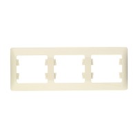 Рамка Schneider Electric Glossa GSL000203 трехместная горизонтальная бежевая