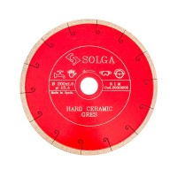 Диск алмазный по керамограниту Solga 200x25,4x1,6 мм мм сплошной мокрый рез