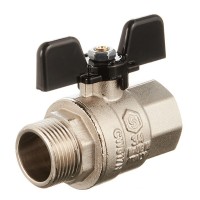 Кран шаровой латунный Stout (SVB-0004-000020) 3/4 ВР(г) х 3/4 НР(ш) бабочка прямой