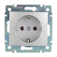 Розетка Legrand Valena 694342 скрытая установка алюминий с заземлением