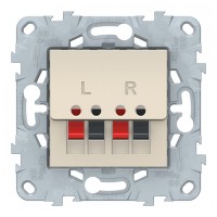 Розетка аудио Schneider Electric Unica NEW NU548644 скрытая установка бежевая два модуля аудио