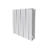 Радиатор биметаллический Royal Thermo Piano Forte 500 мм 8 секций 1" боковое подключение 591х640 мм белый