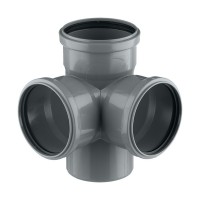 Крестовина Pro Aqua Comfort d110х110х110 мм 87° пластиковая двухплоскостная для внутренней канализации
