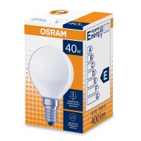 Лампа накаливания Osram CLAS P FR 40 Вт E14 шар 2700К теплый белый свет 220 В матовая