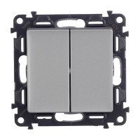 Выключатель Legrand Valena LIFE 752605 двухклавишный скрытая установка алюминий