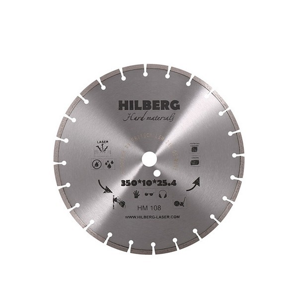Диск алмазный по бетону Hilberg 350x25,4x3,2 мм мм сегментный сухой рез