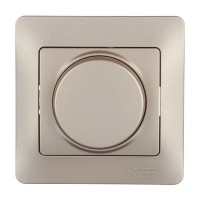 Диммер с рамкой Schneider Electric Glossa GSL000434 скрытая установка титан 60-300 Вт поворотный