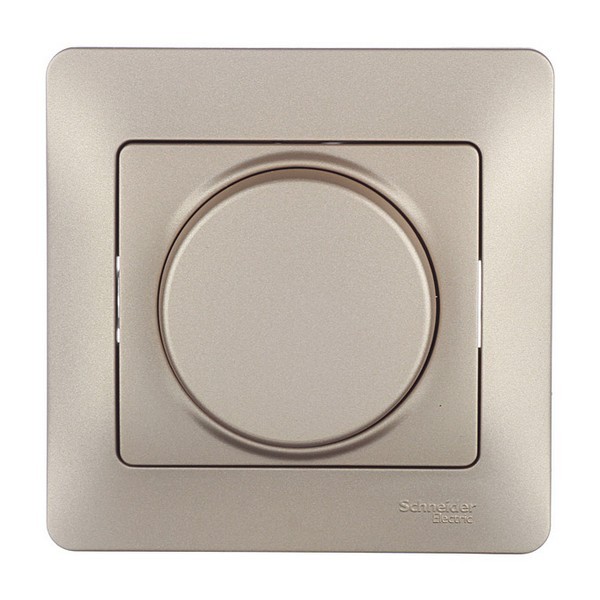 Диммер с рамкой Schneider Electric Glossa GSL000434 скрытая установка титан 60-300 Вт поворотный
