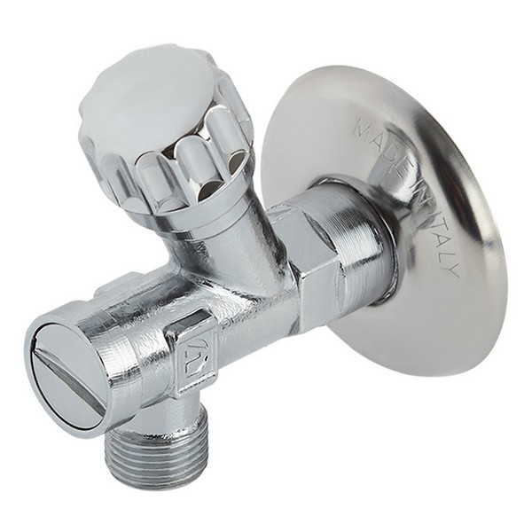 Вентиль угловой VALTEC (VT.282.GBC.0403) 1/2 НР(ш) х 3/8 НР(ш) для подключения смесителя с фильтром