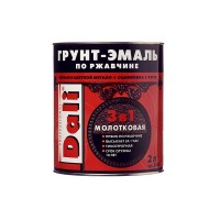 Грунт-эмаль по ржавчине Dali молотковая серая 3в1 глянцевая 2 л