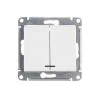 Выключатель Schneider Electric Glossa GSL000153 двухклавишный скрытая установка белый с подсветкой