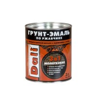 Грунт-эмаль по ржавчине Dali молотковая серебристая 3в1 глянцевая 2 л