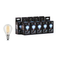 Лампа светодиодная Gauss Filament 9 Вт E14 филаментная шар 4100К естественный белый свет 150-265 В прозрачная (10 шт.)