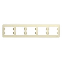 Рамка Schneider Electric Glossa GSL000205 пятиместная горизонтальная бежевая IP20
