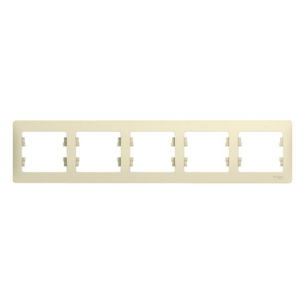 Рамка Schneider Electric Glossa GSL000205 пятиместная горизонтальная бежевая IP20